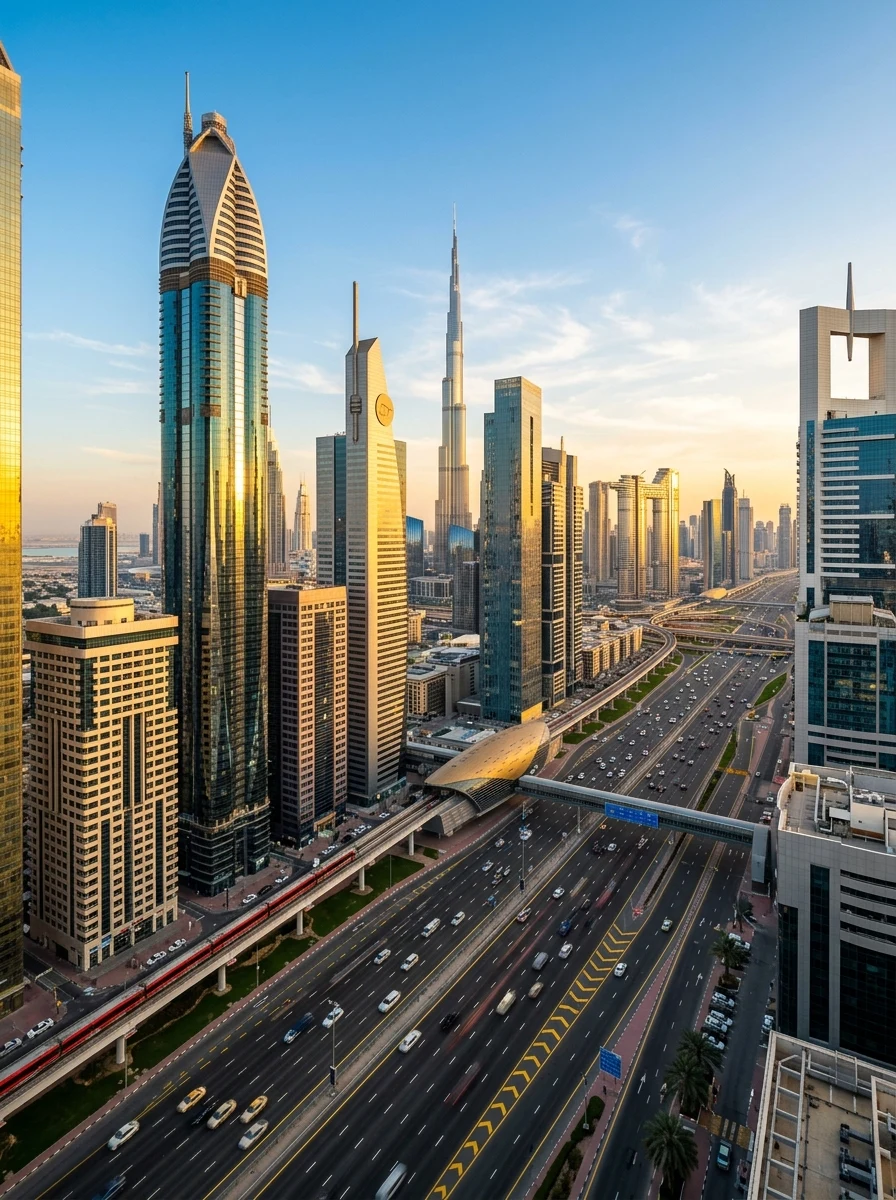 UAE professional environment and global skyline